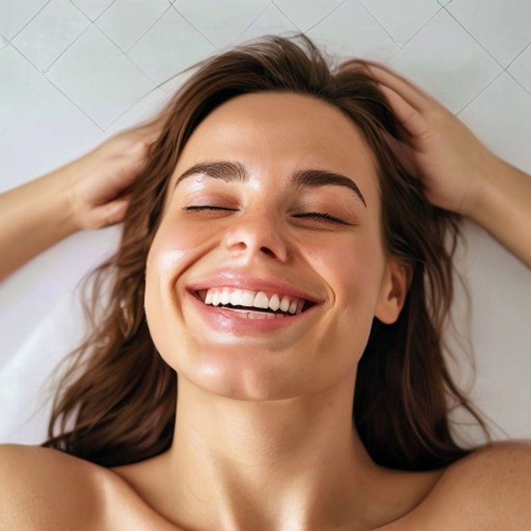Mujer feliz disfrutando de una depilación indolora
