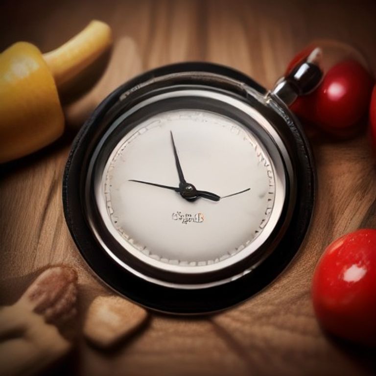 Ayuno intermitente con reloj y alimentos saludables