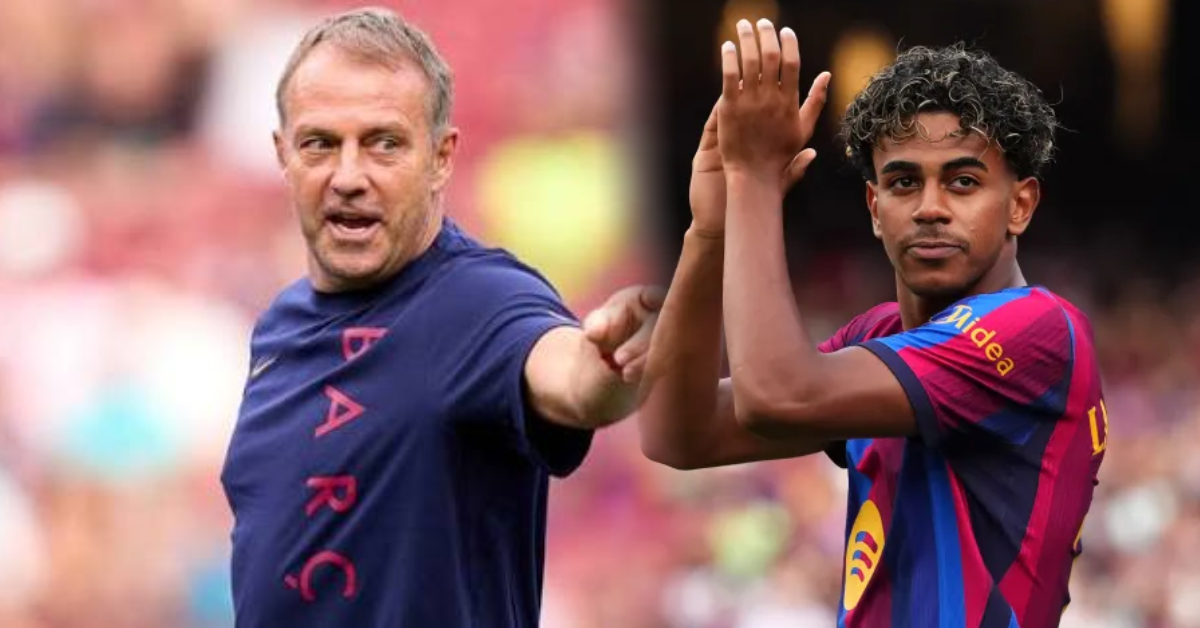 Lamine Yamal en un entrenamiento del Barcelona