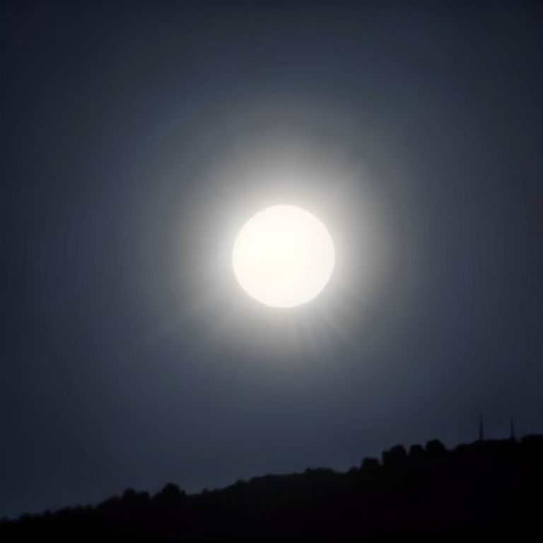 Imagen artística de un eclipse solar total con la corona brillante alrededor de la Luna