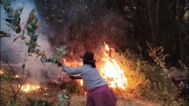 Incendio forestal en la comunidad de Suni, Huarochirí