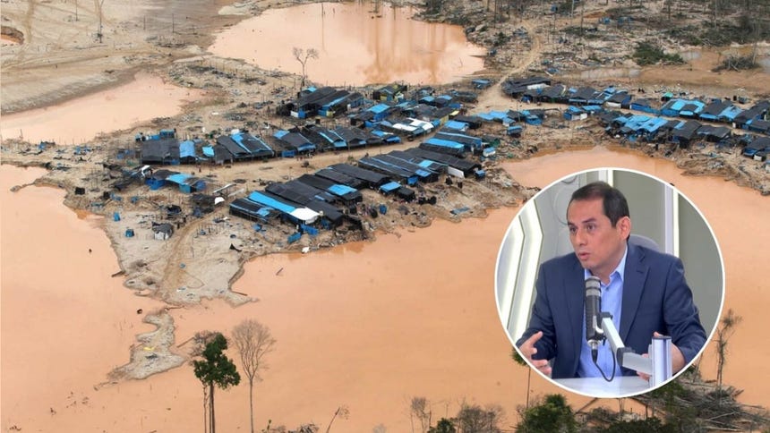 Zona deforestada por minería ilegal en la Amazonía peruana
