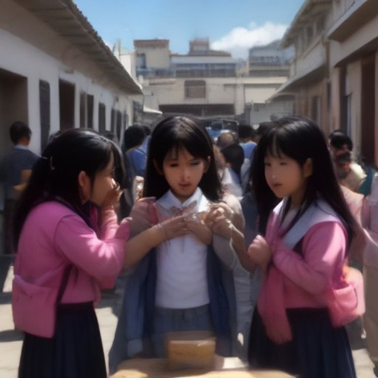 Campaña de vacunación contra el sarampión en un colegio de Arequipa
